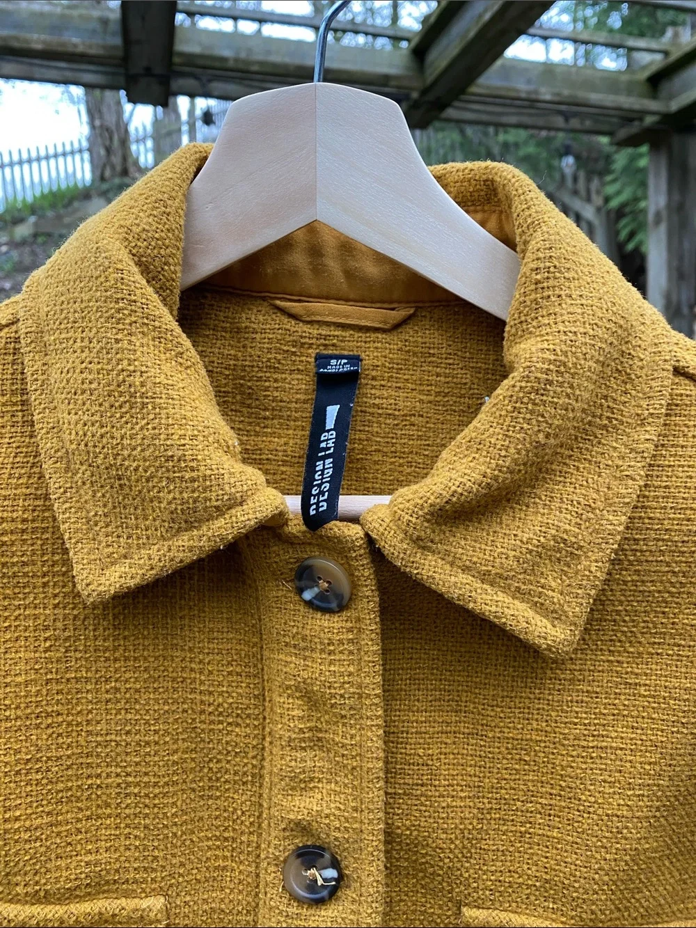 Design Lab Lord & Taylor Mustard Button-Up Shacket - Picture 3 of 10
